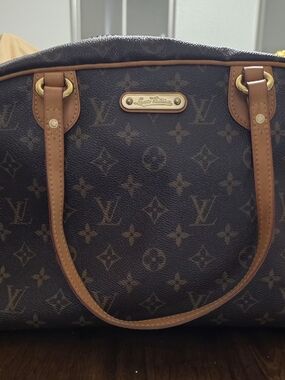 Louis Vuitton Monogram Canvas Shoulder Bag in Brown and Tan